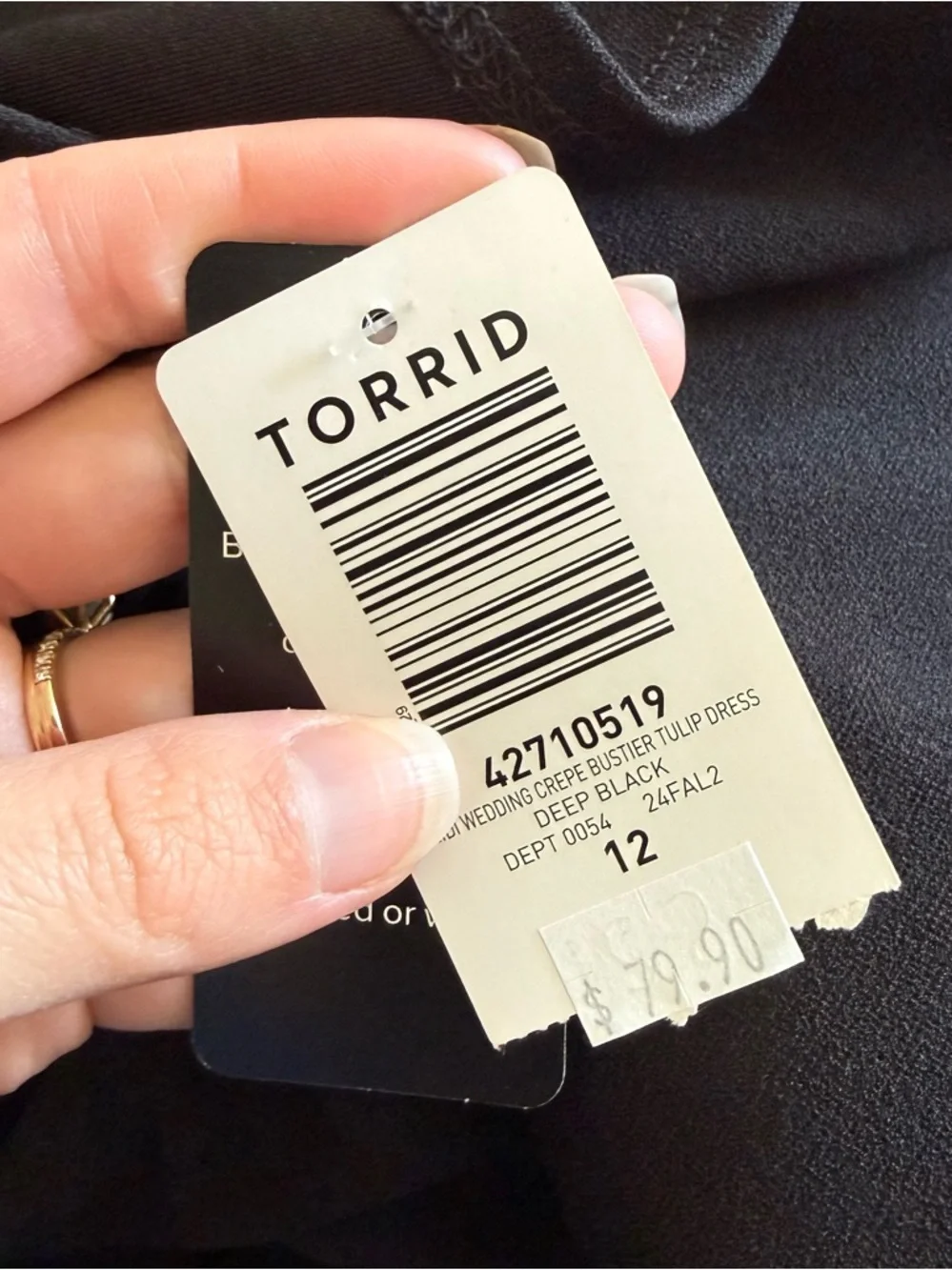 NWT Torrid Tulip Hem Bustier Deep Black Midi Dress | 12 - Picture 7 of 7